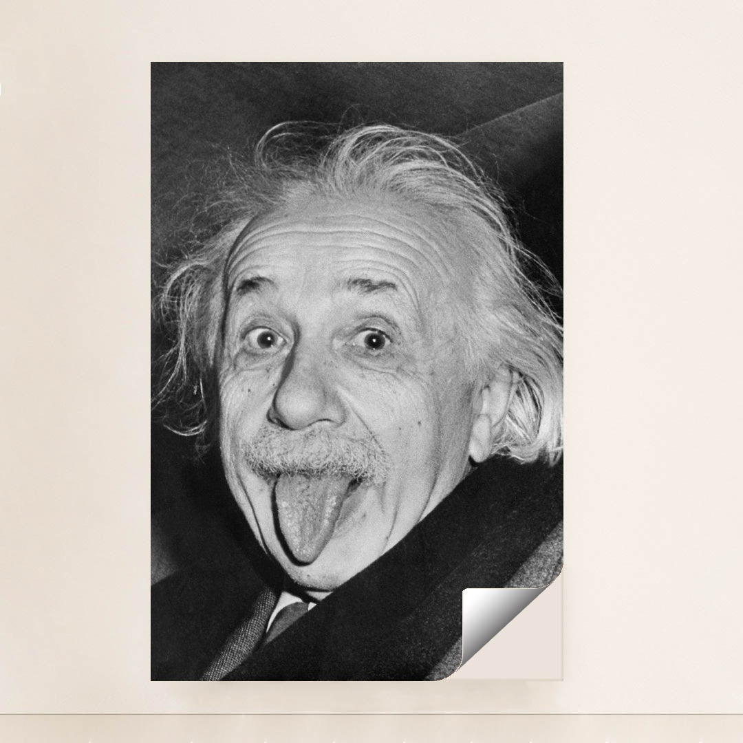 Albert Einstein sticks his tongue by Arthur Sasse - Peeliez