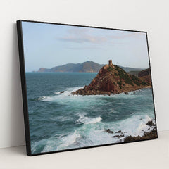 Alghero Coastline Seascape by Efrem Efre - Black Frame Stretchiez