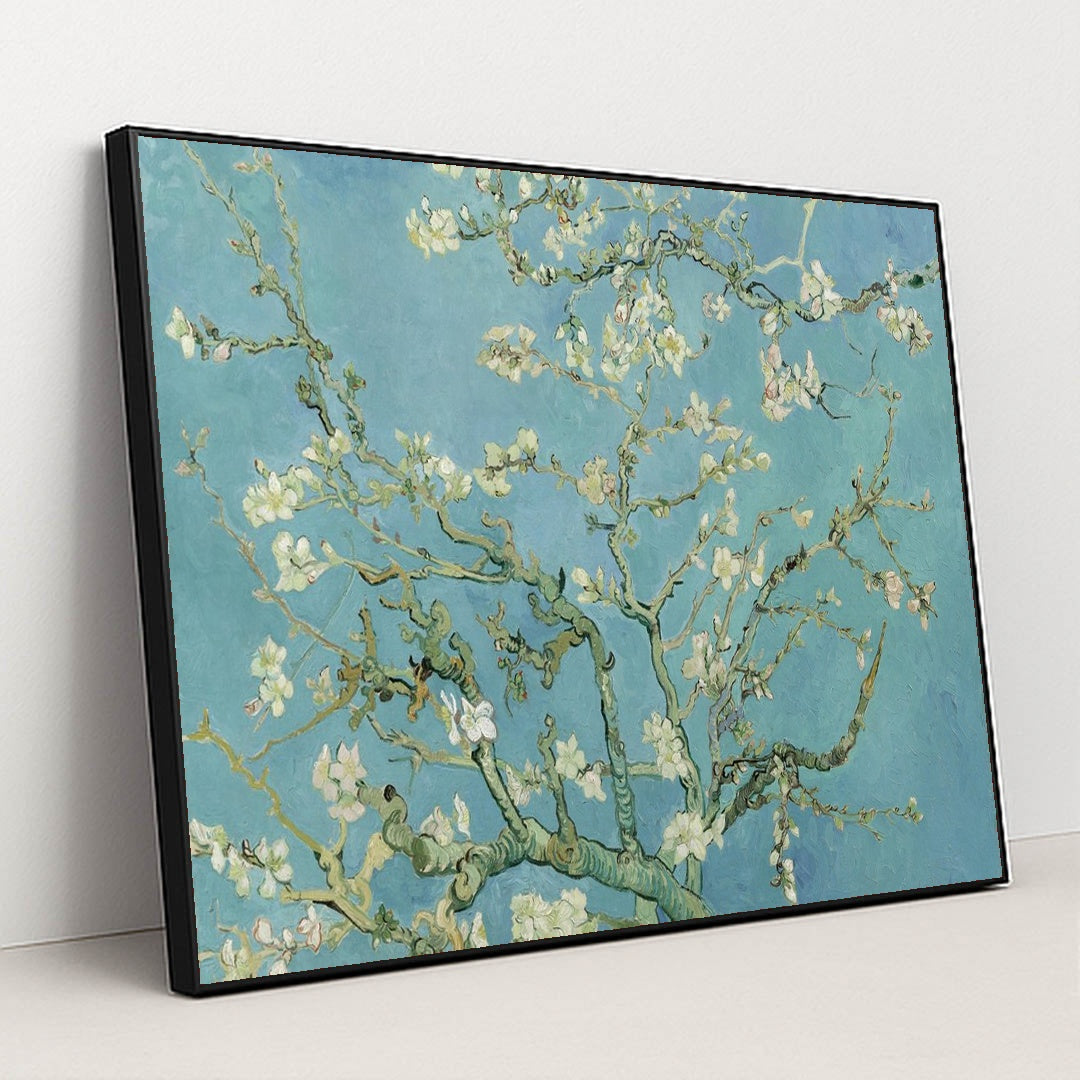 Almond Blossoms by Vincent Van Gogh - Black Frame Stretchiez