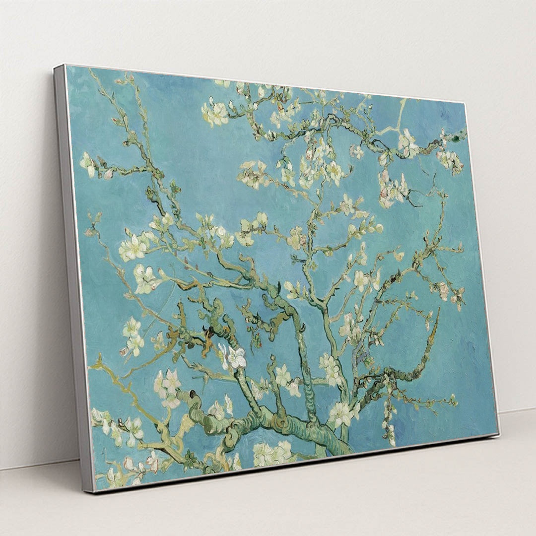 Almond Blossoms by Vincent Van Gogh - Silver Frame Stretchiez