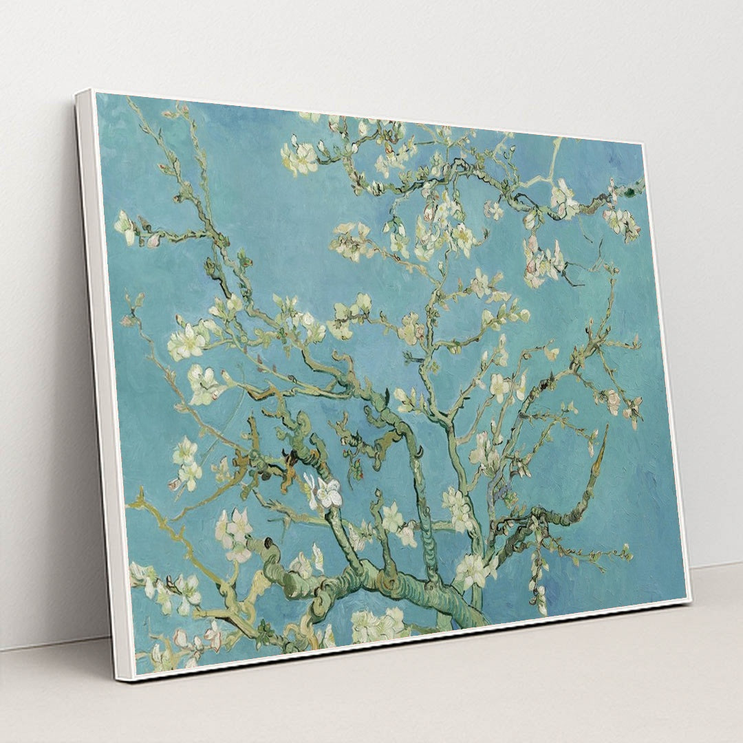 Almond Blossoms by Vincent Van Gogh - White Frame Stretchiez