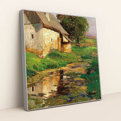 Am Tümpel hinterm Haus by Olga Wisinger-Florian - Silver Frame Stretchiez