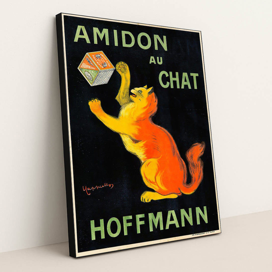 Amidon Au Chat by Leonetto Cappiello - Black Frame Stretchiez