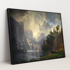 Among the Sierra Nevada, California (1868) by Albert Bierstad - Black Frame Stretchiez