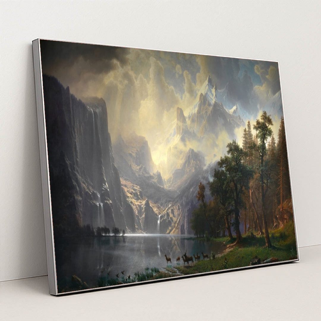Among the Sierra Nevada, California (1868) by Albert Bierstad - Silver Frame Stretchiez