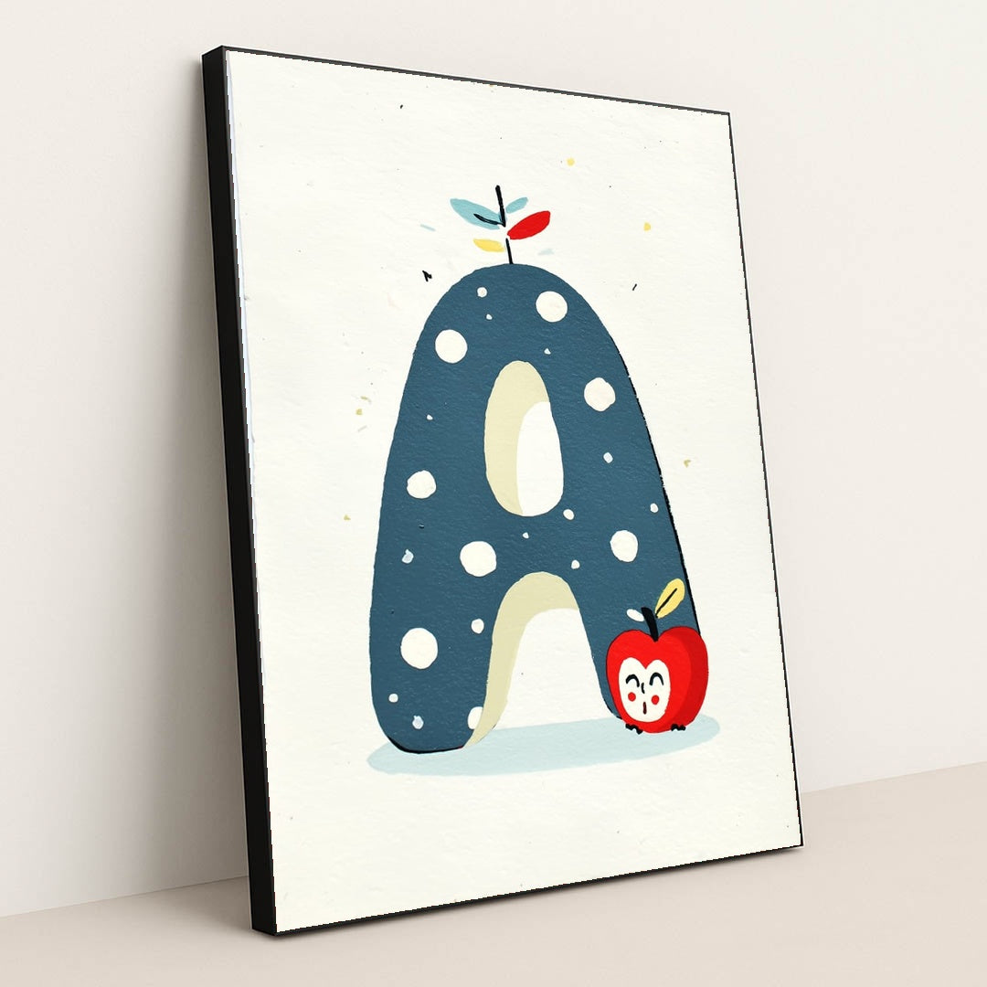 Apple Alphabet by Melissa King - Black Frame Stretchiez