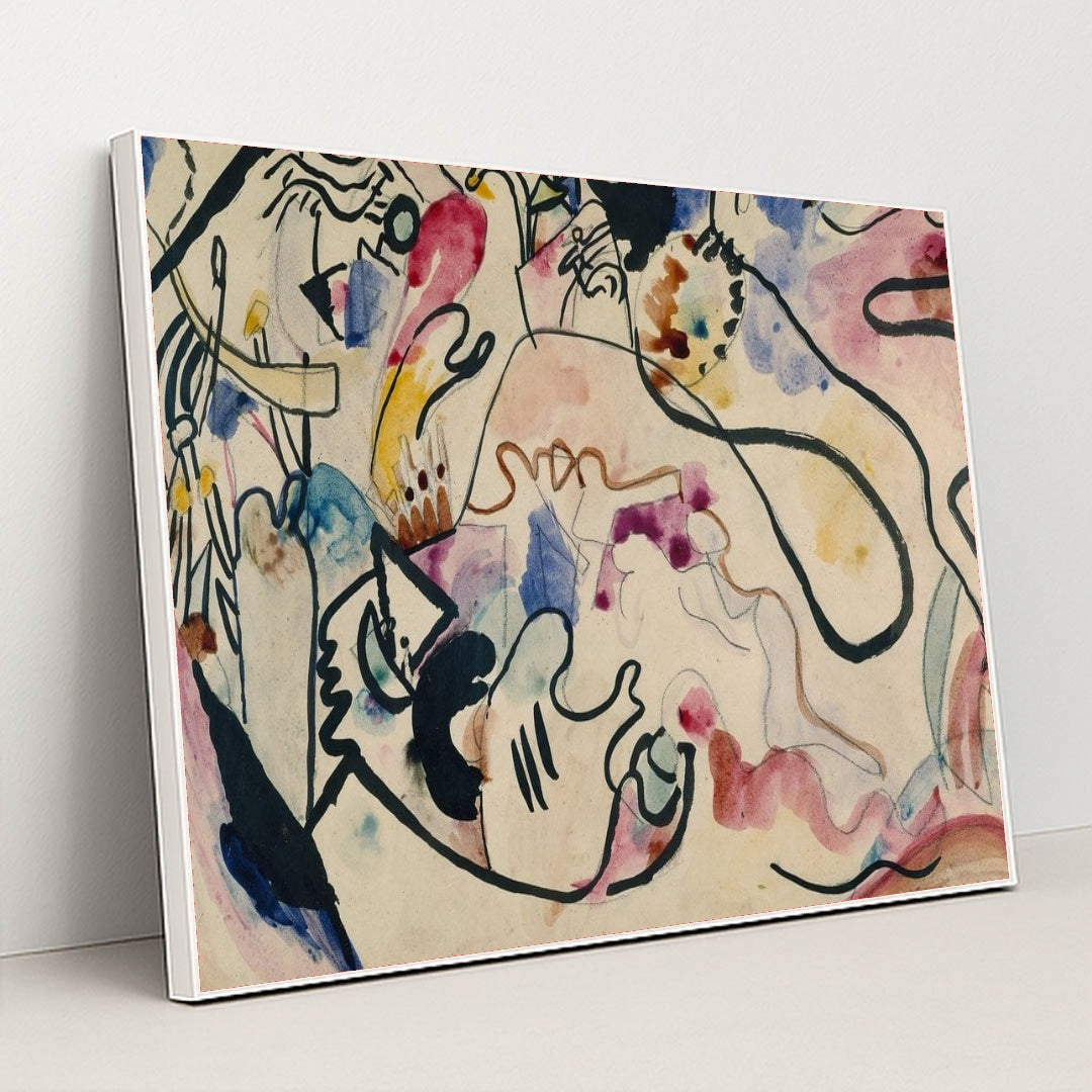 Aquarell Nr. 8 ‘Jüngster Tag’ (1911) by Wassily Kandinsky - White Frame Stretchiez