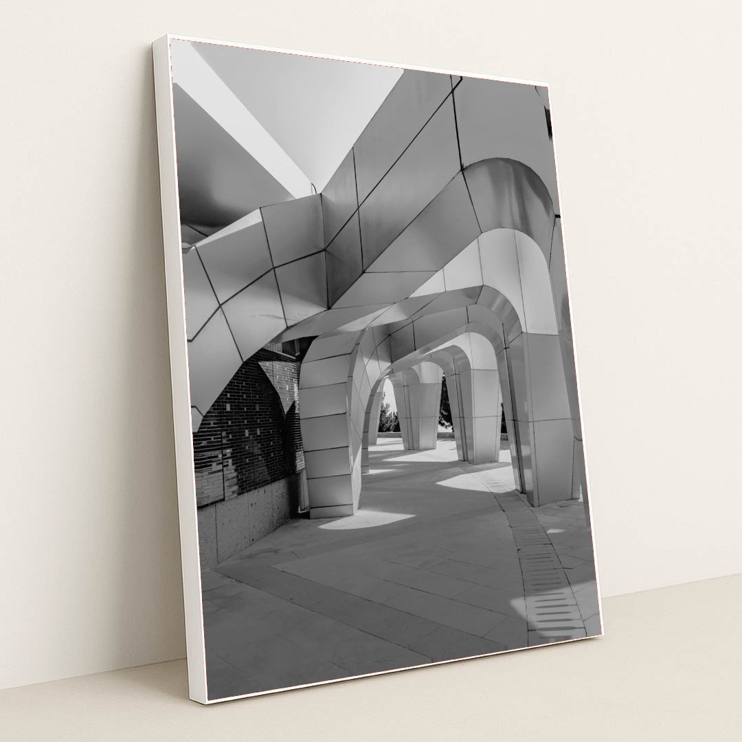 Architectural Passage Lines by Sajad Nori - White Frame Stretchiez
