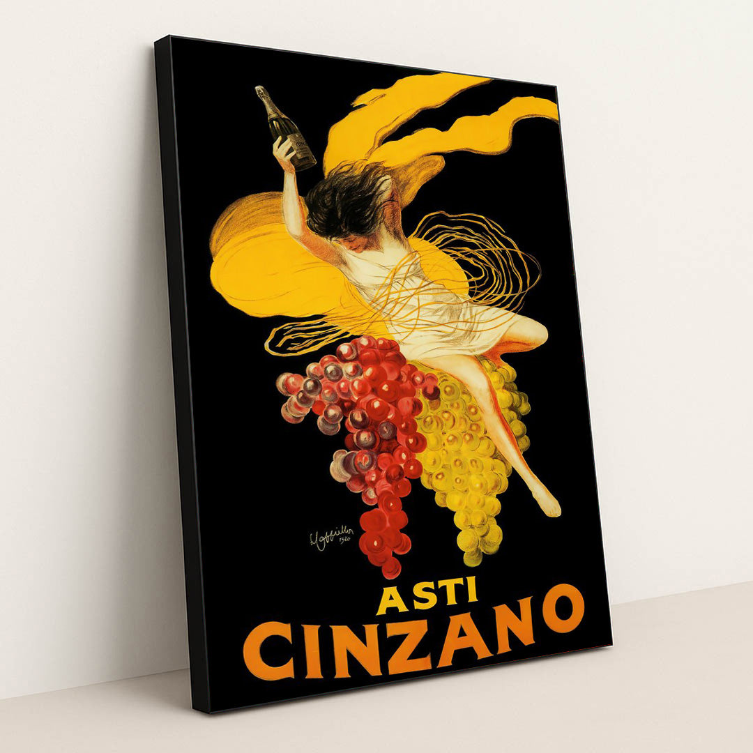 Asti Cinzano (1910) by Leonetto Cappiello - Black Frame Stretchiez