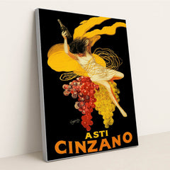 Asti Cinzano (1910) by Leonetto Cappiello - Silver Frame Stretchiez