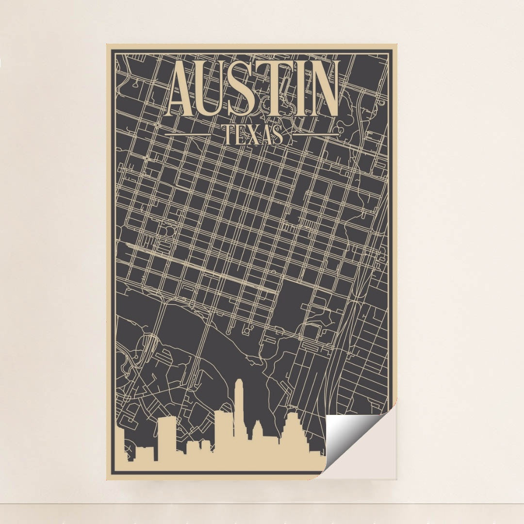 Blueprint of Austin's Urban Road Network by Anonymous - Peeliez