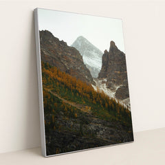 Breathtaking Autumn Mountain Landscape by Luke Miller - Silver Frame Stretchiez