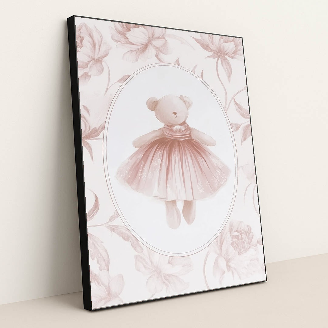 Ballerina Bear by Melissa King - Black Frame Stretchiez