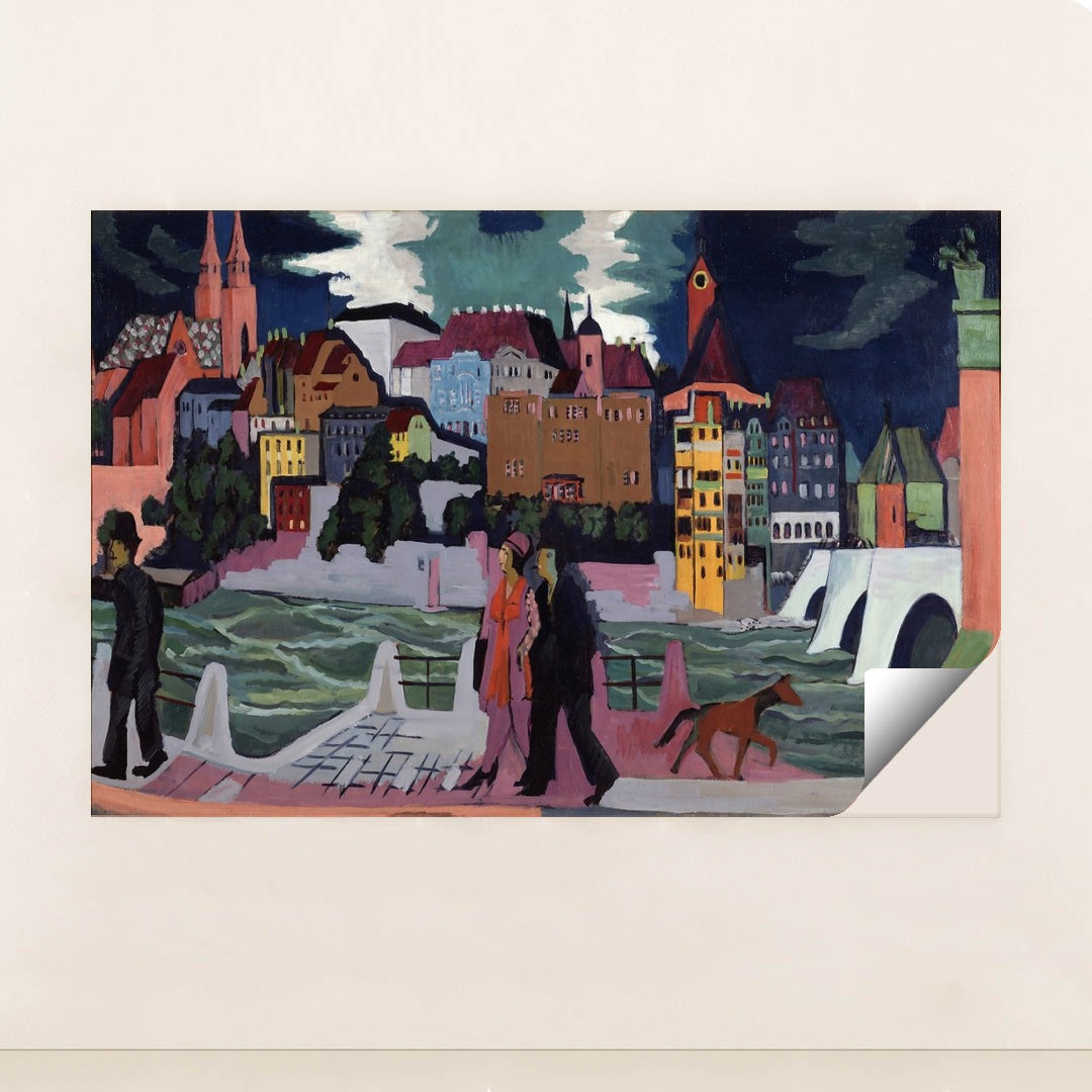 View of Basel and the Rhine (1927–28) by Ernst Ludwig Kirchner - Peeliez