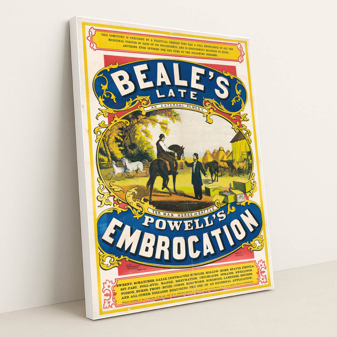 Beale’s late Powell’s embrocation (1868) by Jos. B. Beale - White Frame Stretchiez
