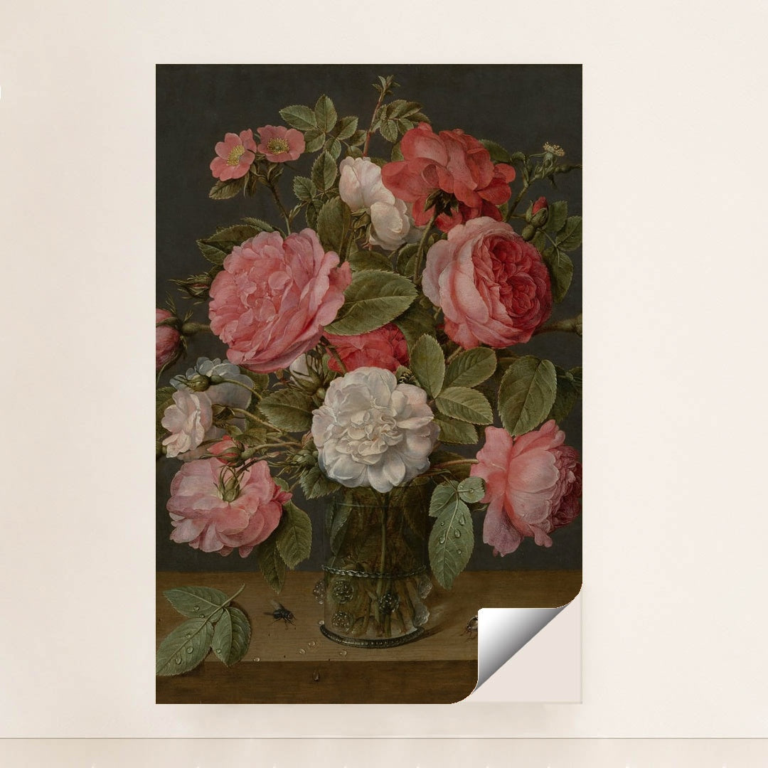 Roses in a Glass Vase by Jacob van Hulsdonck - Peeliez