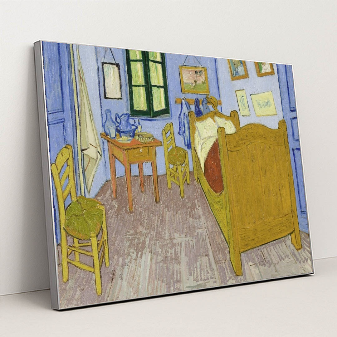 Bedroom in Arles by Vincent Van Gogh - Silver Frame Stretchiez