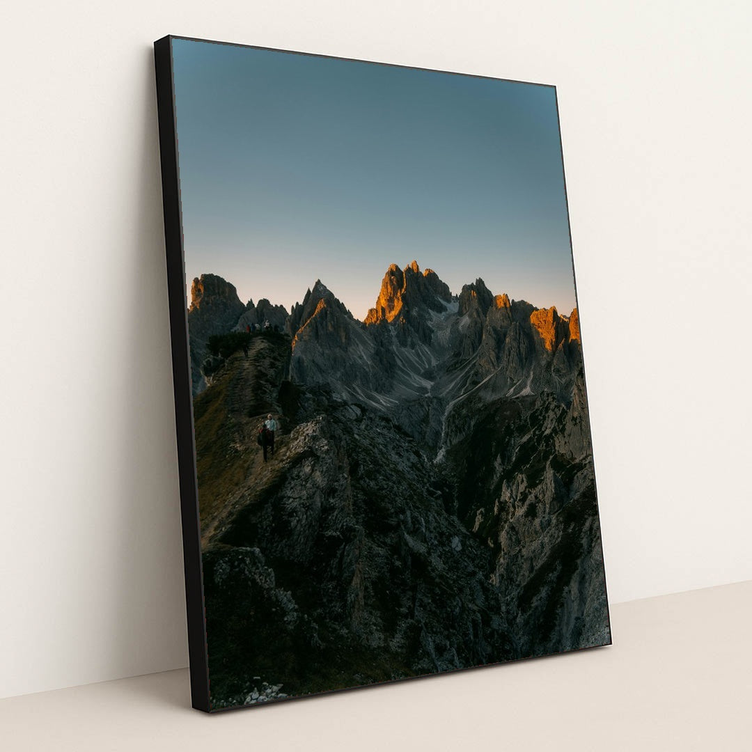 Majestic mountain peak in the province of Belluno by Sam Quek - Black Frame Stretchiez