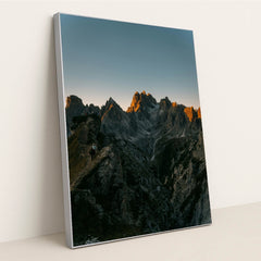 Majestic mountain peak in the province of Belluno by Sam Quek - Silver Frame Stretchiez