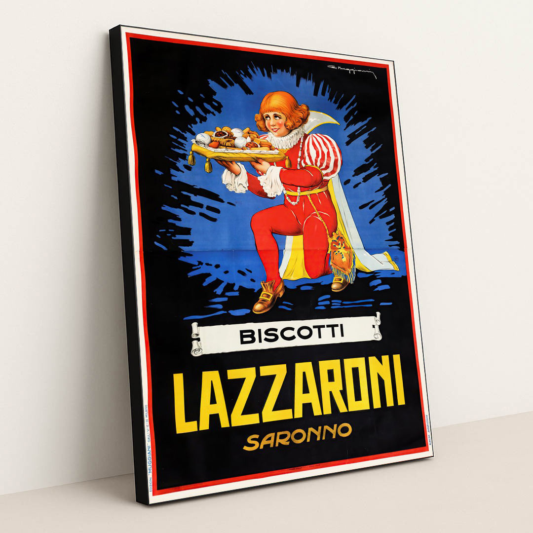 Biscotti Lazzaroni, Saronno (1925) by Giorgio Muggiani - Black Frame Stretchiez