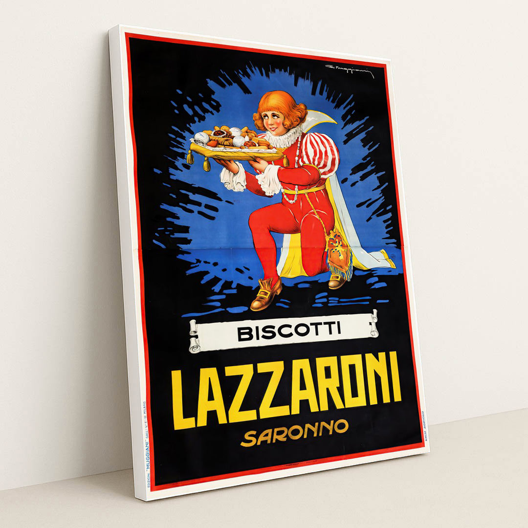 Biscotti Lazzaroni, Saronno (1925) by Giorgio Muggiani - White Frame Stretchiez