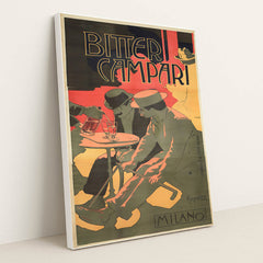Bitter Campari (1899) by Adolfo Hohenstein - White Frame Stretchiez