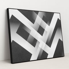 Minimalist Black and White Geometric by Edward Jenner - Black Frame Stretchiez
