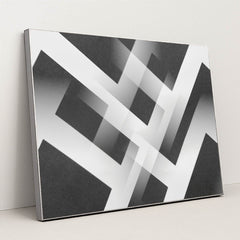 Minimalist Black and White Geometric by Edward Jenner - Silver Frame Stretchiez