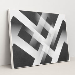 Minimalist Black and White Geometric by Edward Jenner - White Frame Stretchiez
