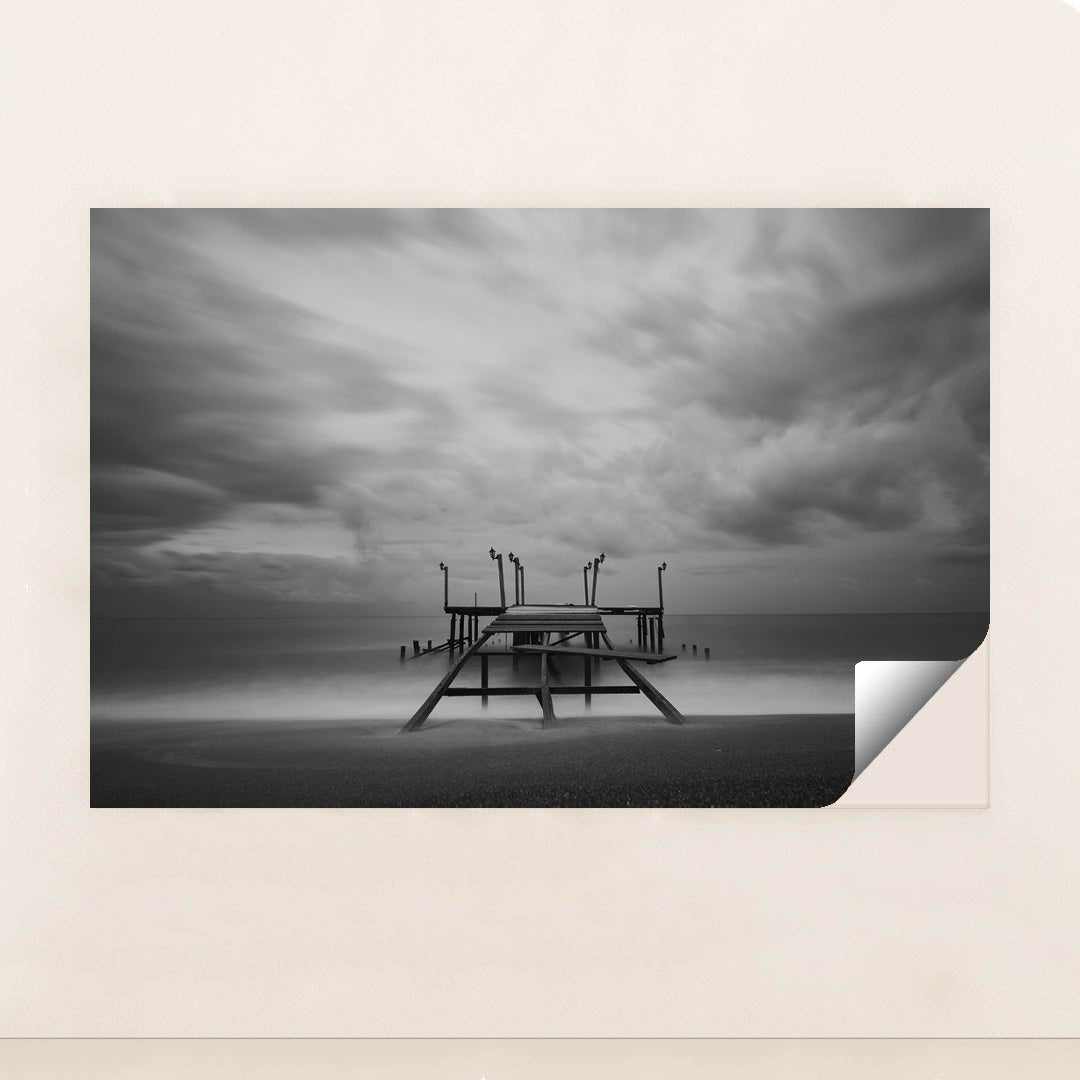 Lonely Pier Under Cloudy Skies by Engin Akyurt - Peeliez