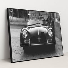 Black and White Porsche 356 Speedster by Hannes Egler - Black Frame Stretchiez