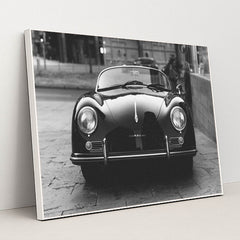 Black and White Porsche 356 Speedster by Hannes Egler - White Frame Stretchiez