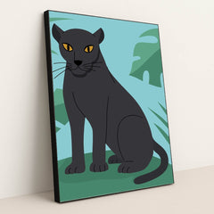 Black Cat on a Lush Green Field by Zulfahmi Al Ridhawi - Black Frame Stretchiez