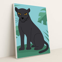 Black Cat on a Lush Green Field by Zulfahmi Al Ridhawi - White Frame Stretchiez