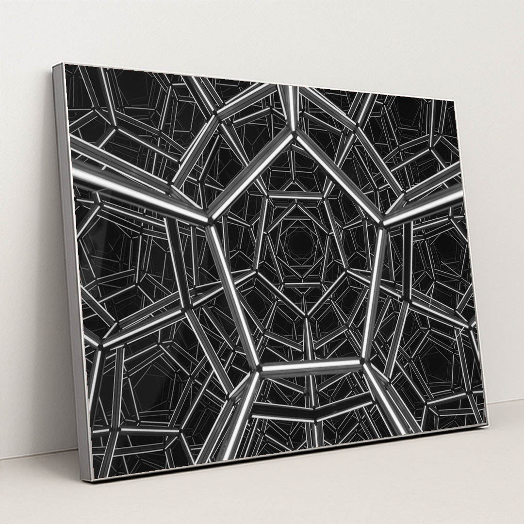 Interlocking Pentagonal Steel Tube Framework Structure by Vladimir Srajber - Silver Frame Stretchiez