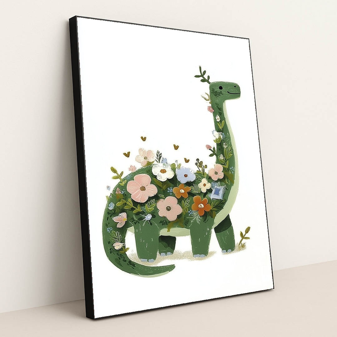 Blooming Brontosaurus by Melissa King - Black Frame Stretchiez