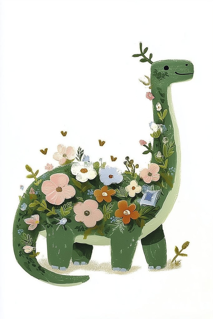 Blooming Brontosaurus by Melissa King