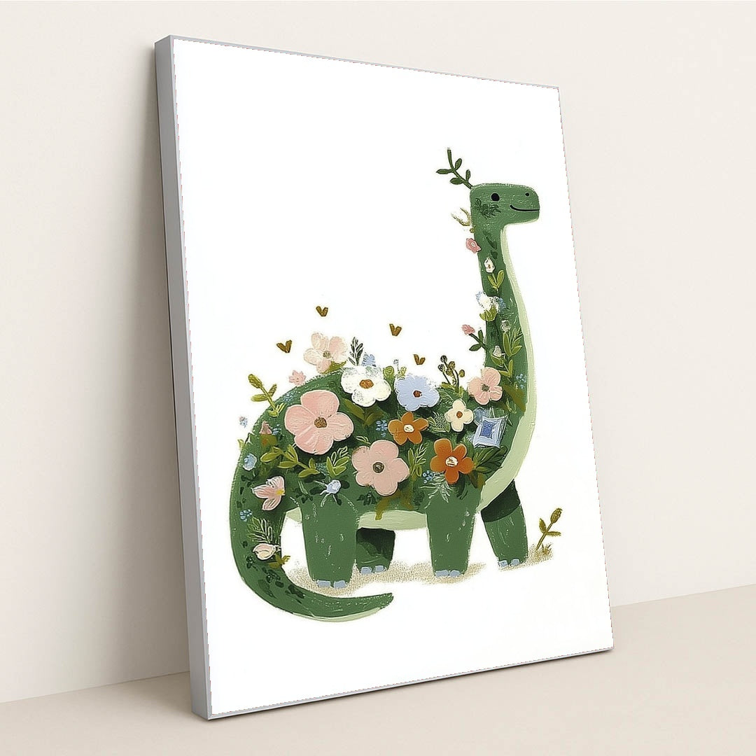 Blooming Brontosaurus by Melissa King - Silver Frame Stretchiez