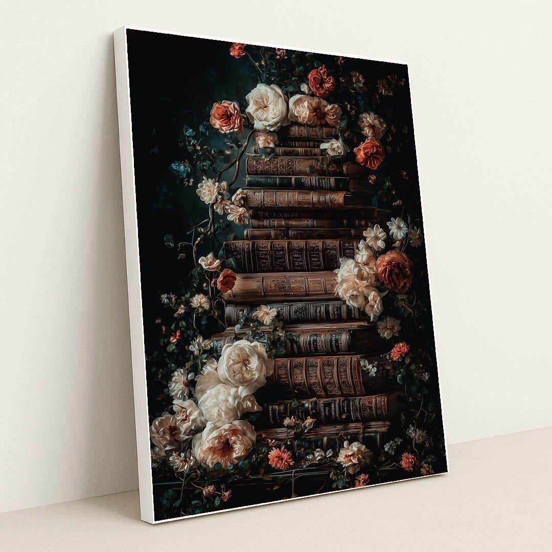 Blooming Tomes by Seven Akins - White Frame Stretchiez