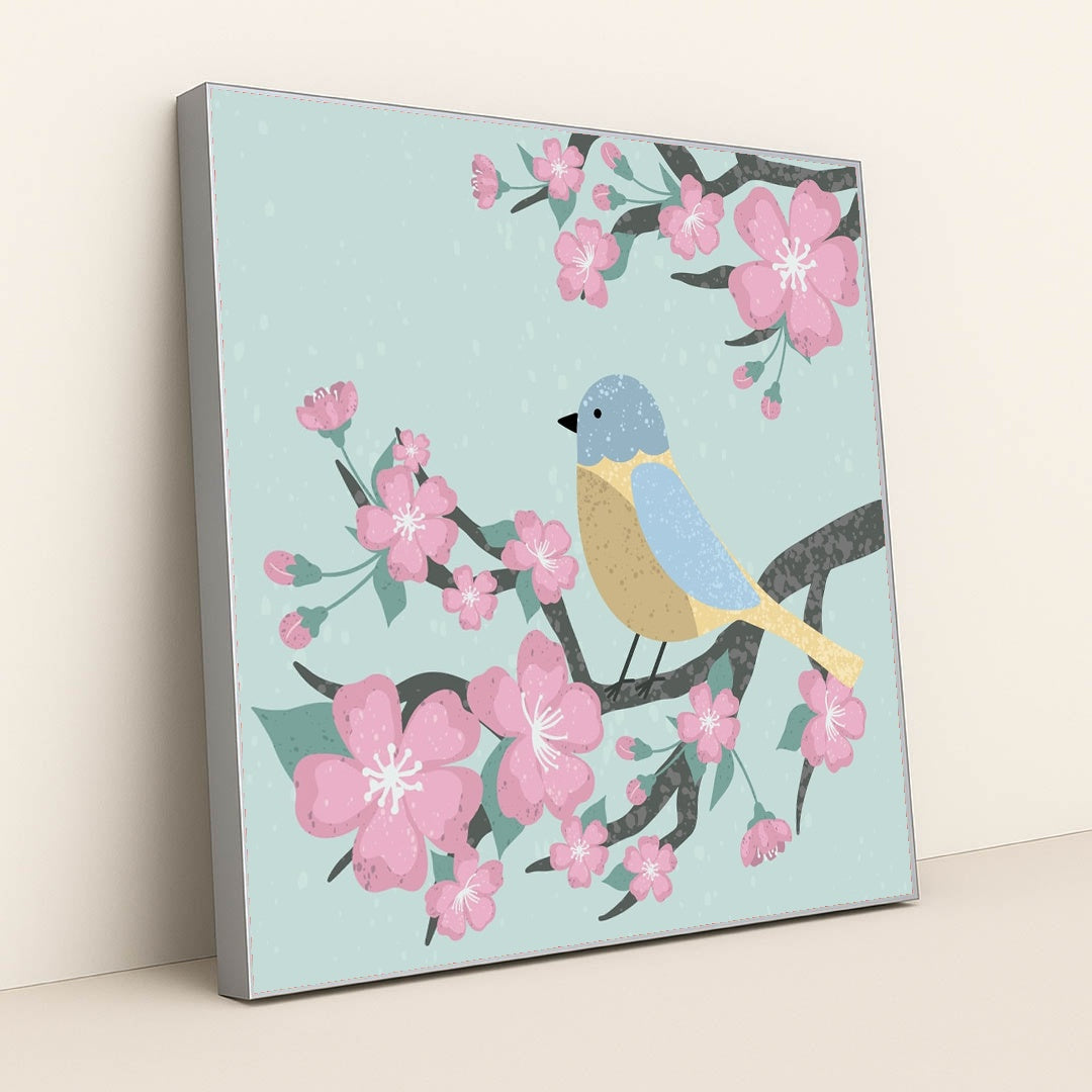 Blossom Perch by Alona Savchuk - Silver Frame Stretchiez