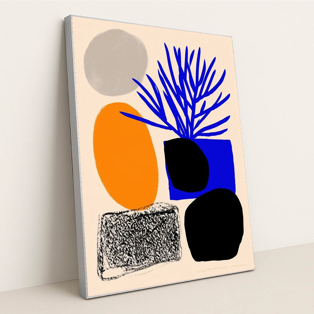 Blue Branch by Wall Gusto™ - Silver Frame Stretchiez
