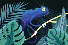 Ayush Kumar - A blue lizard on a branch in the jungle
