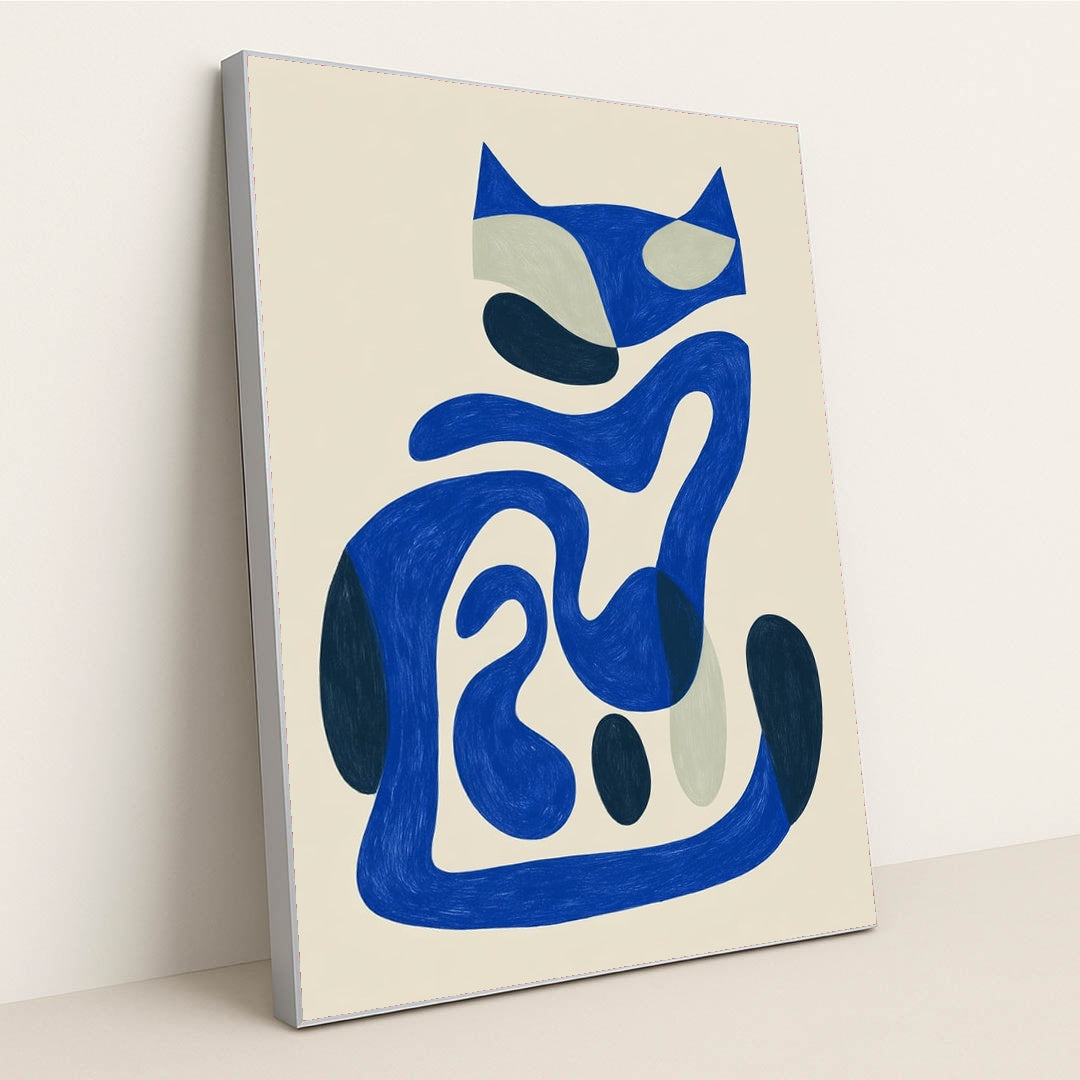 Blue Fox Curve by Wall Gusto™ - Silver Frame Stretchiez