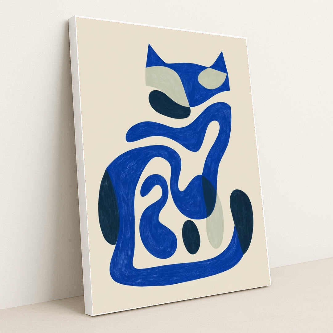 Blue Fox Curve by Wall Gusto™ - White Frame Stretchiez