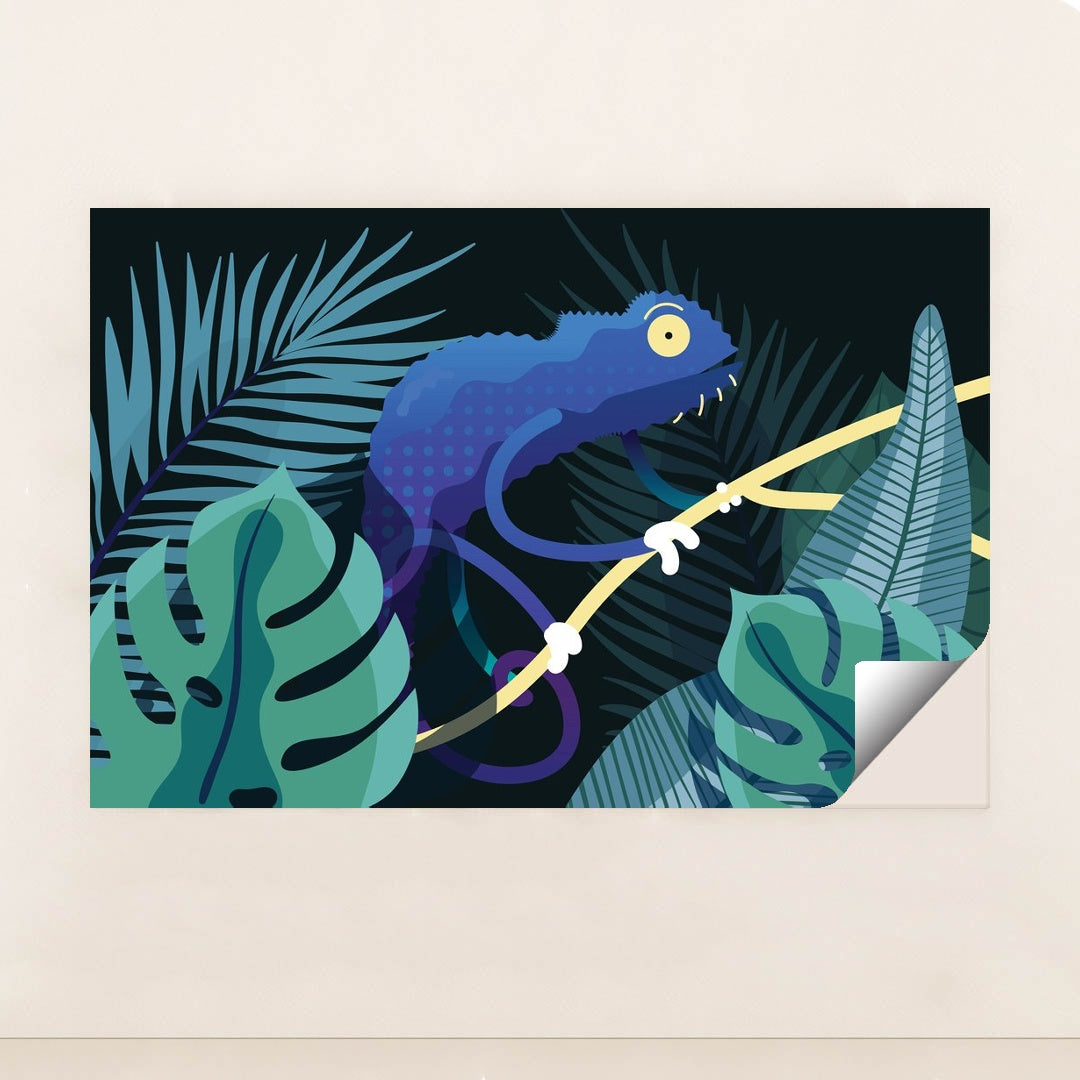 Vibrant Blue Lizard in the Jungle by Ayush Kumar - Peeliez