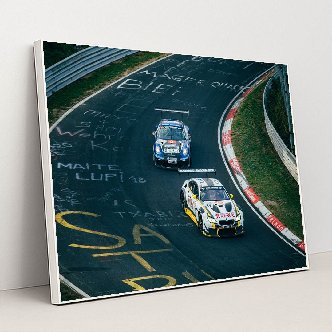 BMW M6 GT3 at the Nürburgring by Max Böttinger - White Frame Stretchiez