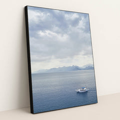 Tranquil Voyage Across the Sea by Engin Akyurt - Black Frame Stretchiez
