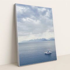 Tranquil Voyage Across the Sea by Engin Akyurt - Silver Frame Stretchiez