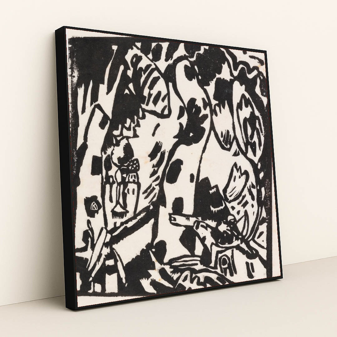 Bogenschütze (1908) by Wassily Kandinsky - Black Frame Stretchiez