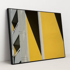 Bold Yellow Walls in Minimalist Architecture by Marcus Lenk - Black Frame Stretchiez